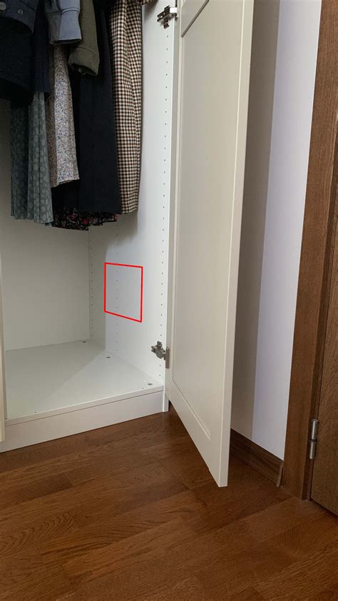 cutting a hole in ikea wardrobe for electrical box access|IKEA wardrobe replacement.